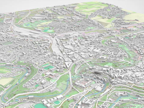Cityscape Luxembourg 3D Модель