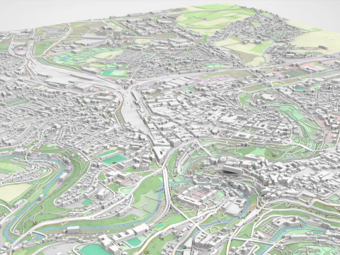 Cityscape Luxembourg 3D Model