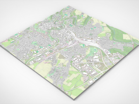 Cityscape Luxembourg 3D Модель
