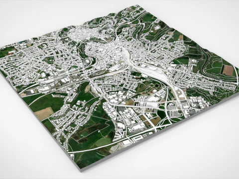 Cityscape Luxembourg 3D Model