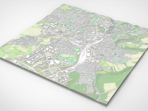 Cityscape Luxembourg 3D Модель