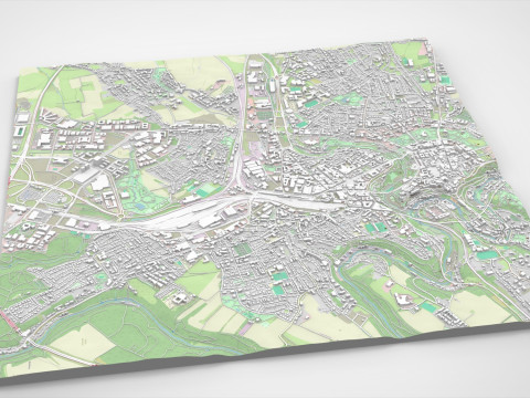 Cityscape Luxembourg 3D Модель