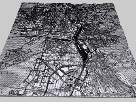 Cityscape Luxembourg 3D Модель