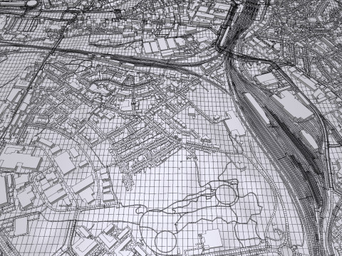 Cityscape Luxembourg 3D Модель
