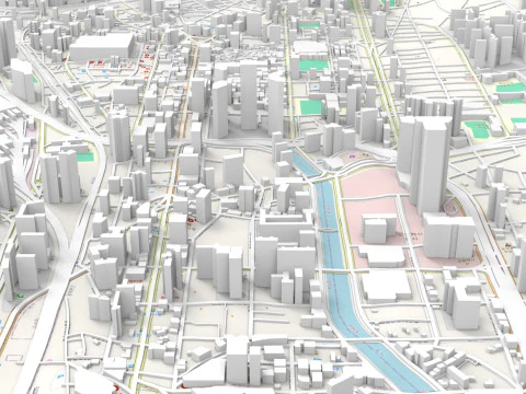 Cityscape Busan South Korea 3D Model