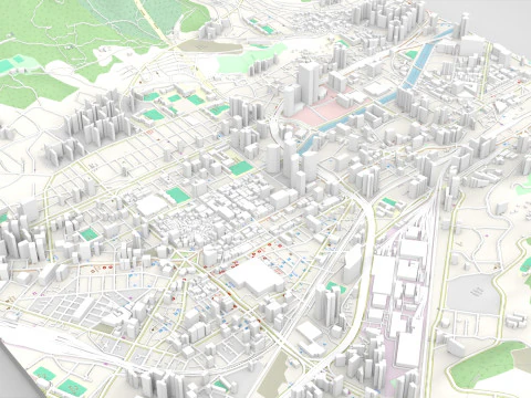 Cityscape Busan South Korea 3D Model
