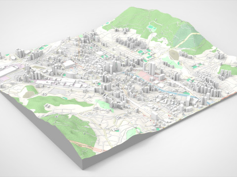 Cityscape Busan South Korea 3D 모델