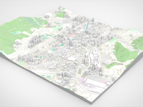 Cityscape Busan South Korea 3D 모델