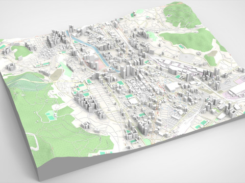 Cityscape Busan South Korea 3D 모델