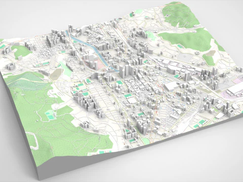 Cityscape Busan South Korea 3D Model