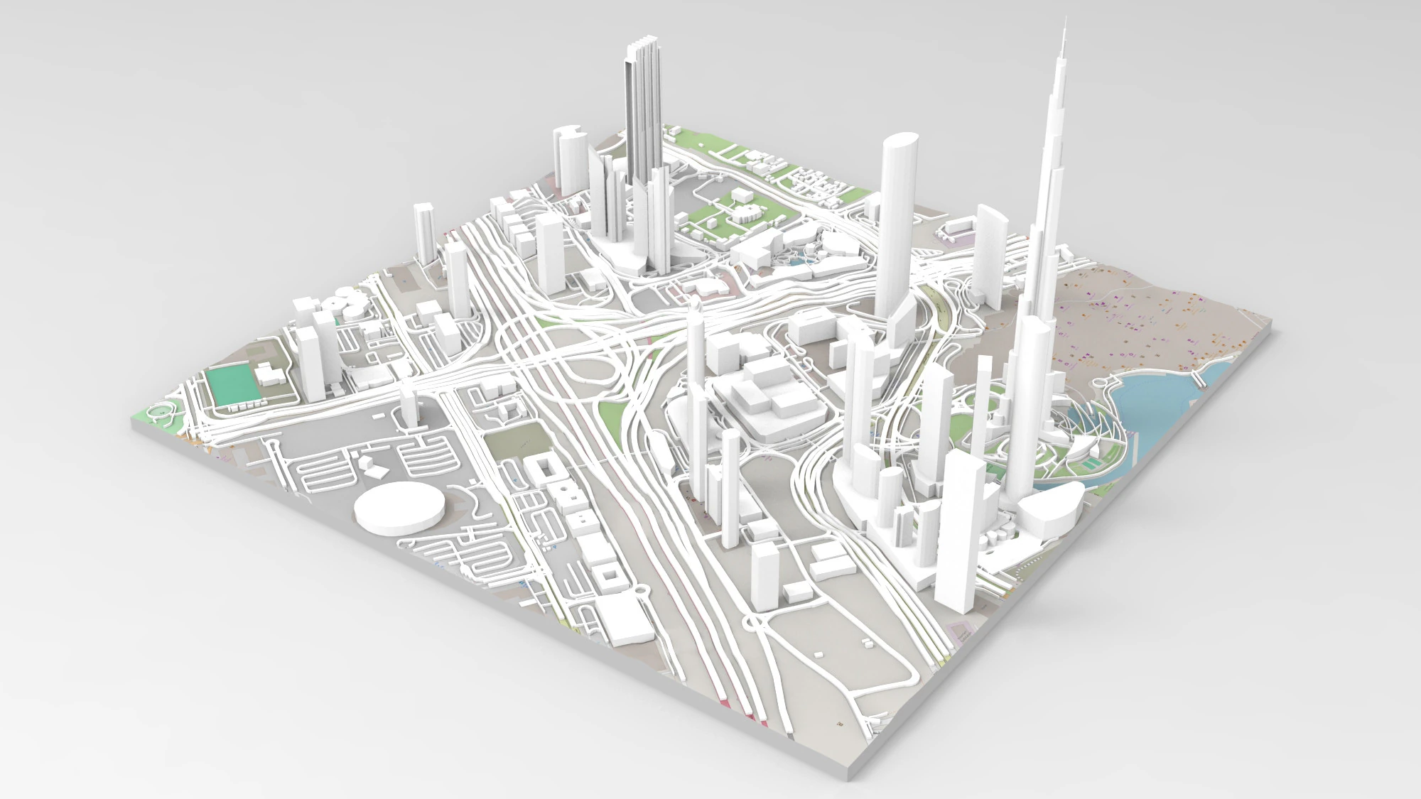 Business Bay Dubai Emirados &Aacute;rabes Unidos Modelo 3D .c4d .max .obj .3ds .fbx .stl .blend 