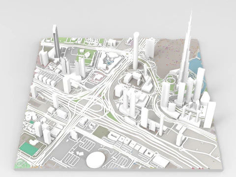 Business Bay Dubai Emirados &Aacute;rabes Unidos Modelo 3D