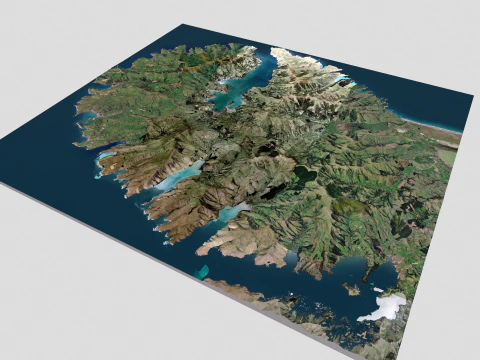 Island Banks Peninsula New Zeland 3D Model