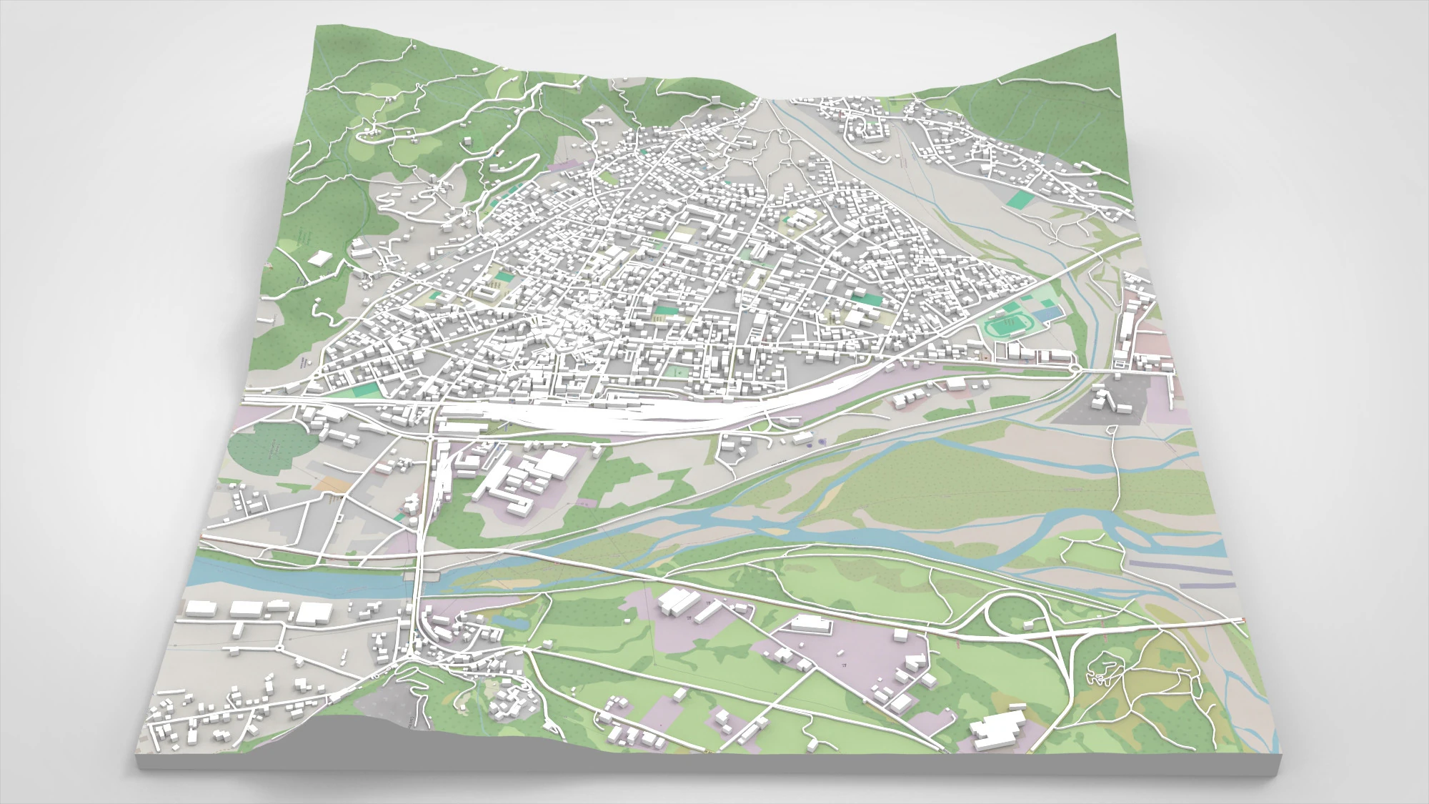 Cityscape Domodossola Italy 3D Model .c4d .max .obj .3ds .fbx .stl .blend