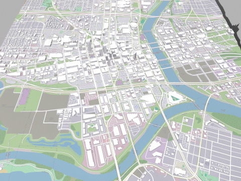 Cityscape Des Moines United States 3D Model