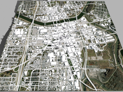 Cityscape Des Moines United States 3Dモデル