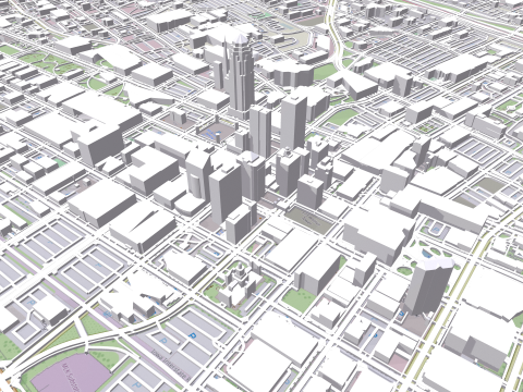 Cityscape Des Moines United States 3Dモデル
