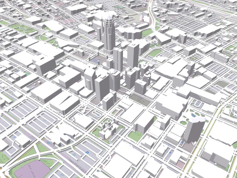 Cityscape Des Moines United States 3D Model