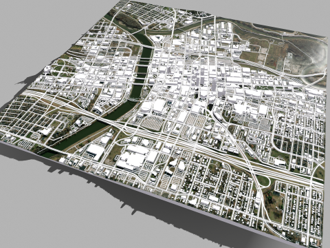 Cityscape Des Moines United States 3Dモデル