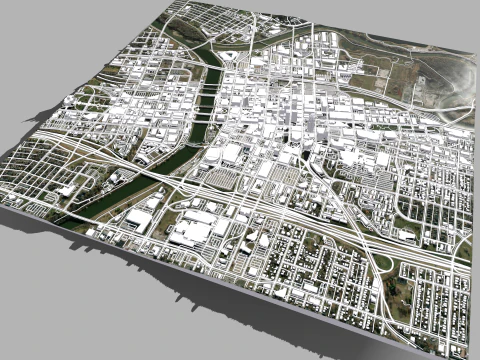 Cityscape Des Moines United States 3D Model