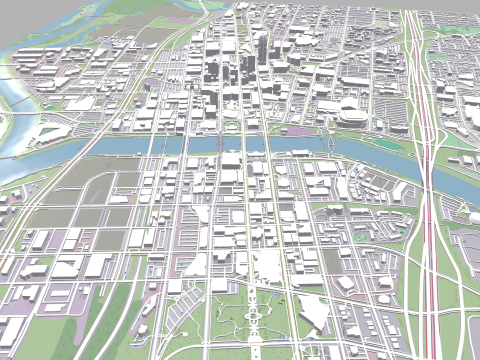 Cityscape Des Moines United States 3Dモデル