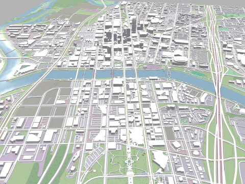 Cityscape Des Moines United States 3D Model