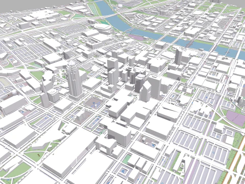 Cityscape Des Moines United States 3D Model