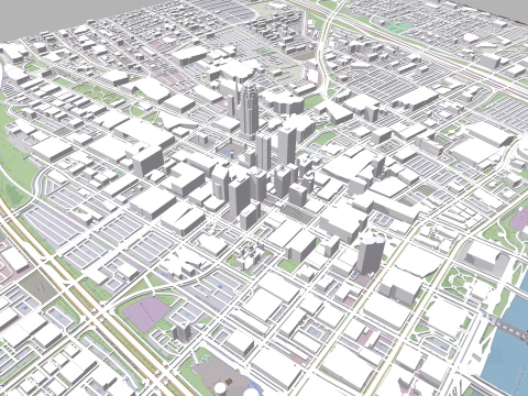 Cityscape Des Moines United States 3D Model