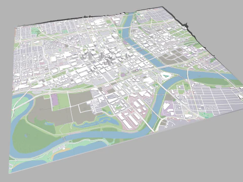 Cityscape Des Moines United States 3D Model