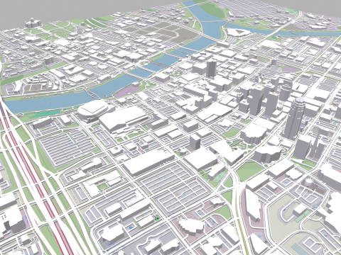 Cityscape Des Moines United States 3Dモデル