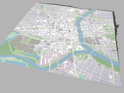 Cityscape Des Moines United States 3Dモデル