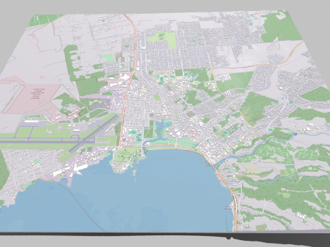 Cityscape Hilo Hawaii 3D Модель