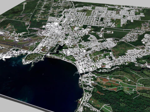 Cityscape Hilo Hawaii 3D Model