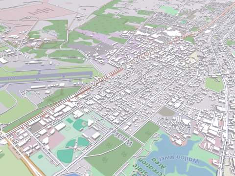 Cityscape Hilo Hawaii 3D Model