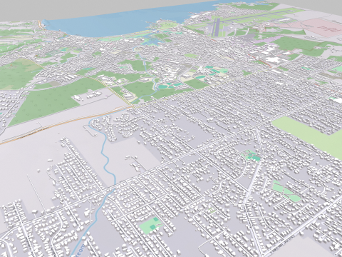 Cityscape Hilo Hawaii 3D Model