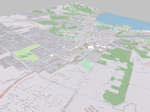 Cityscape Hilo Hawaii 3D Model