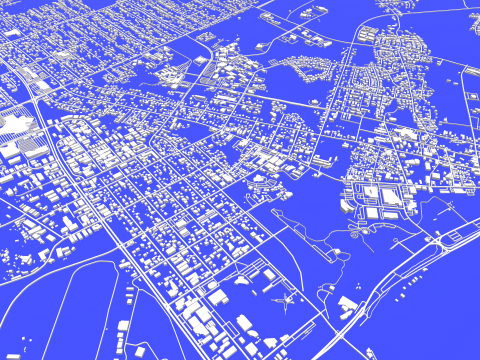 Cityscape Hilo Hawaii 3D Model