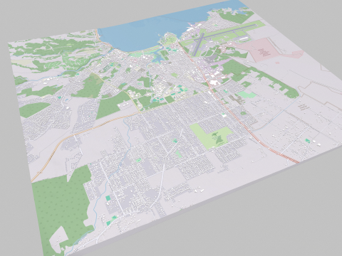 Cityscape Hilo Hawaii 3D Model