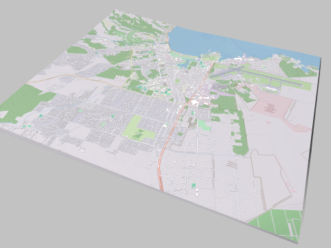 Cityscape Hilo Hawaii 3D Model