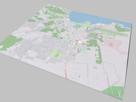 Cityscape Hilo Hawaii 3D Model