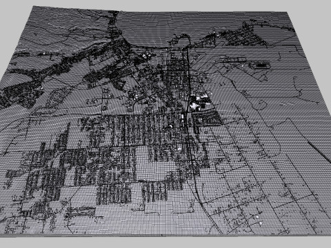 Cityscape Hilo Hawaii 3D Model