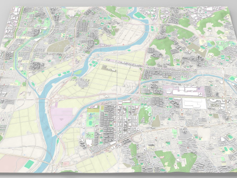 Cityscape Gwangju Republic of Korea 3Dモデル