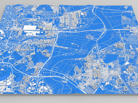 Cityscape Gwangju Republic of Korea 3D Модель