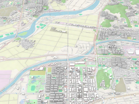 Cityscape Gwangju Republic of Korea 3D Model