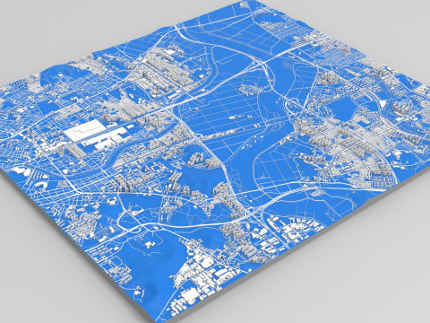 Cityscape Gwangju Republic of Korea 3D Модель