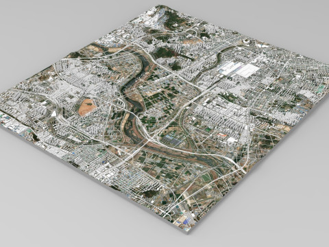 Cityscape Gwangju Republic of Korea 3D Модель
