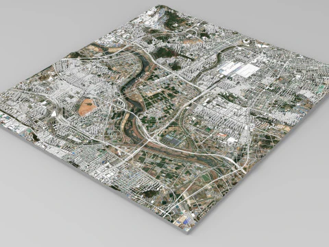 Cityscape Gwangju Republic of Korea 3D Model