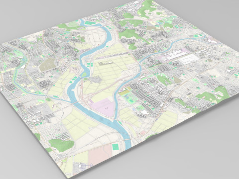 Cityscape Gwangju Republic of Korea 3D Модель