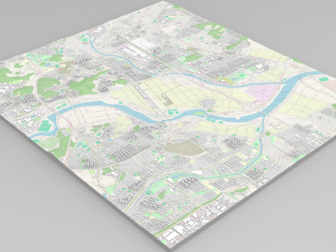 Cityscape Gwangju Republic of Korea 3D Модель