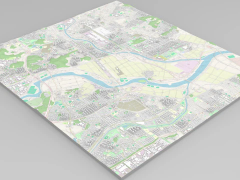 Cityscape Gwangju Republic of Korea 3D Model